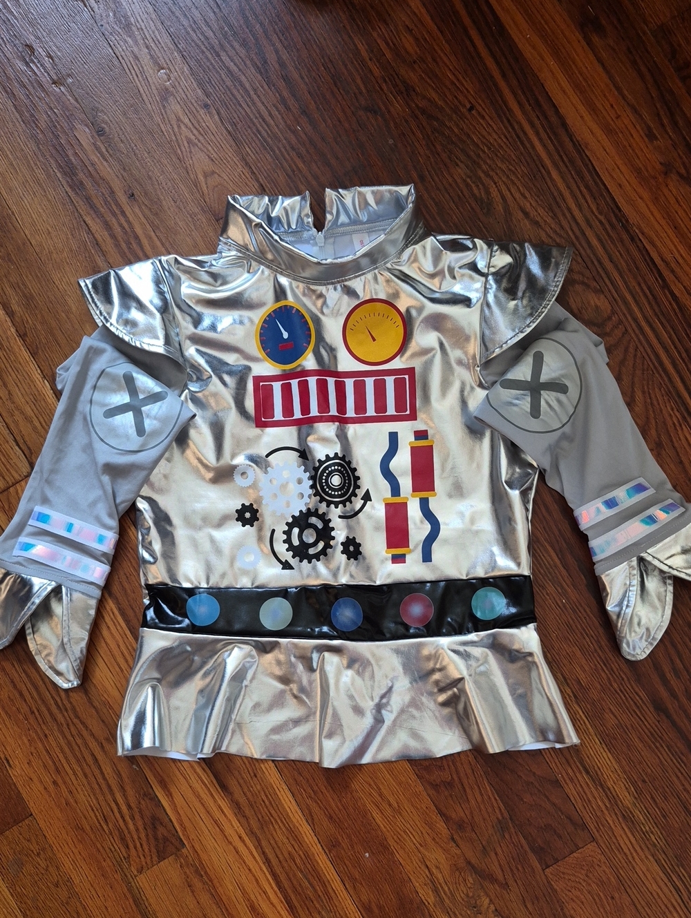 Kids Silver Robot Costume Top - Unbranded